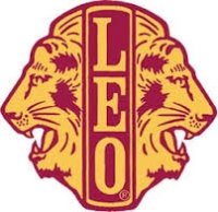 Two lion heads on both sides of LEO logo